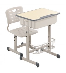 中小學生課桌椅校園款 (可升降高度自由調節帶籃子儲物槽) 